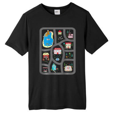 Play Cars On Dads Back Mat Road Car Race Track Gift Tall Fusion ChromaSoft Performance T-Shirt