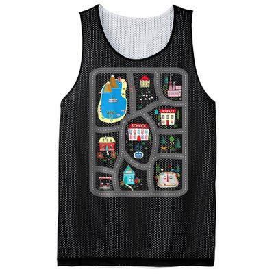 Play Cars On Dads Back Mat Road Car Race Track Gift Mesh Reversible Basketball Jersey Tank