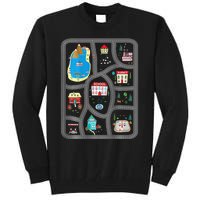 Play Cars On Dads Back Mat Road Car Race Track Gift Tall Sweatshirt