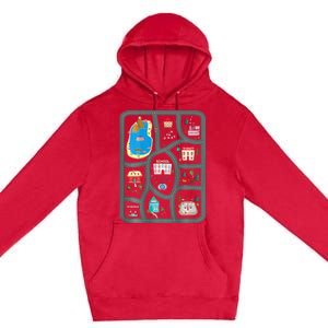 Play Cars On Dads Back Mat Road Car Race Track Gift Premium Pullover Hoodie