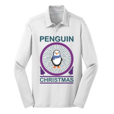 Penguin Christmas Silk Touch Performance Long Sleeve Polo