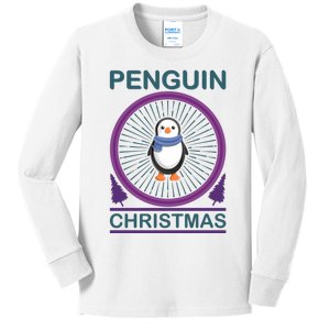 Penguin Christmas Kids Long Sleeve Shirt