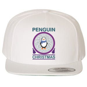 Penguin Christmas Wool Snapback Cap