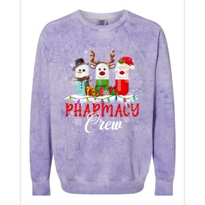 Pharmacy Crew Pharmacist Snow Reindeer Santa Pills Xmas Gift Colorblast Crewneck Sweatshirt