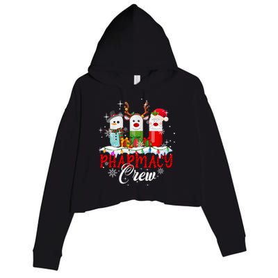 Pharmacy Crew Pharmacist Snow Reindeer Santa Pills Xmas Gift Crop Fleece Hoodie