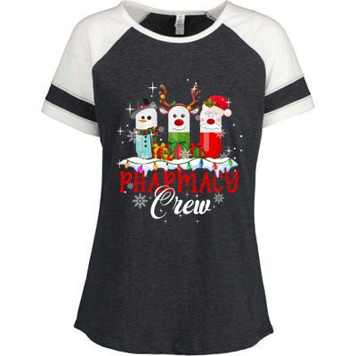 Pharmacy Crew Pharmacist Snow Reindeer Santa Pills Xmas Gift Enza Ladies Jersey Colorblock Tee