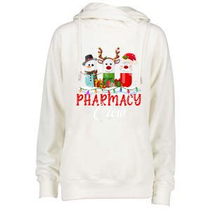 Pharmacy Crew Pharmacist Snow Reindeer Santa Pills Xmas Gift Womens Funnel Neck Pullover Hood