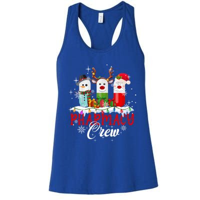 Pharmacy Crew Pharmacist Snow Reindeer Santa Pills Xmas Gift Women's Racerback Tank