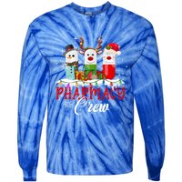 Pharmacy Crew Pharmacist Snow Reindeer Santa Pills Xmas Gift Tie-Dye Long Sleeve Shirt