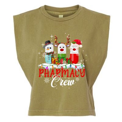 Pharmacy Crew Pharmacist Snow Reindeer Santa Pills Xmas Gift Garment-Dyed Women's Muscle Tee