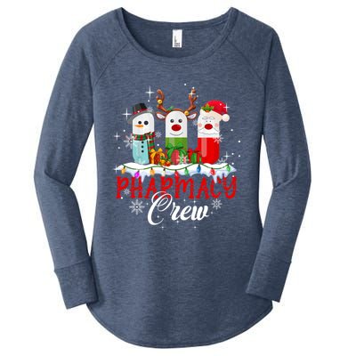 Pharmacy Crew Pharmacist Snow Reindeer Santa Pills Xmas Gift Women's Perfect Tri Tunic Long Sleeve Shirt