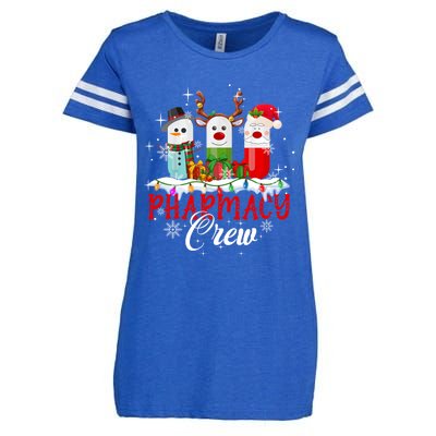 Pharmacy Crew Pharmacist Snow Reindeer Santa Pills Xmas Gift Enza Ladies Jersey Football T-Shirt