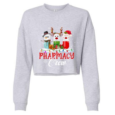 Pharmacy Crew Pharmacist Snow Reindeer Santa Pills Xmas Gift Cropped Pullover Crew