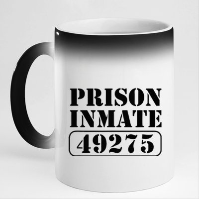 Prisoner Costume Prison Inmate County Jail Halloween 11oz Black Color Changing Mug