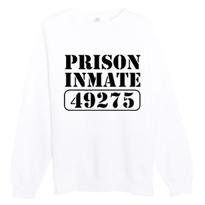 Prisoner Costume Prison Inmate County Jail Halloween Premium Crewneck Sweatshirt