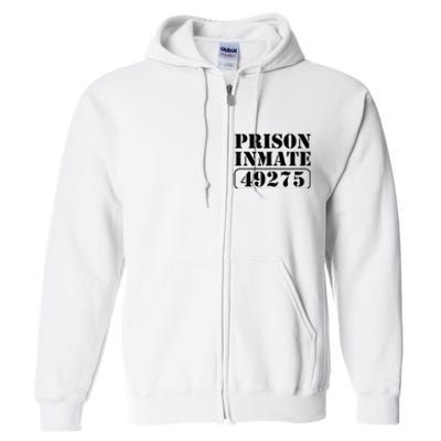 Prisoner Costume Prison Inmate County Jail Halloween Full Zip Hoodie