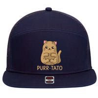 Purrtato Cat Potato Cat Lover Idaho Potatoes 7 Panel Mesh Trucker Snapback Hat