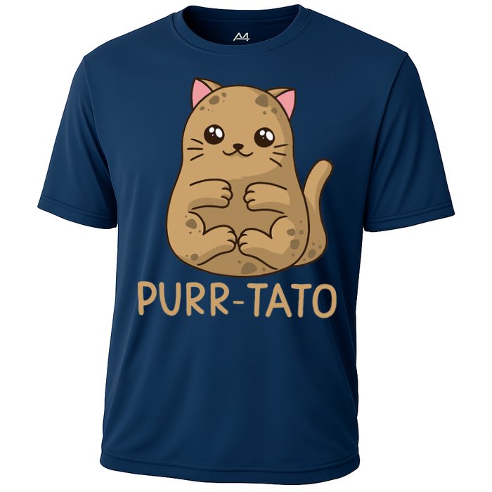 Purrtato Cat Potato Cat Lover Idaho Potatoes Cooling Performance Crew T-Shirt