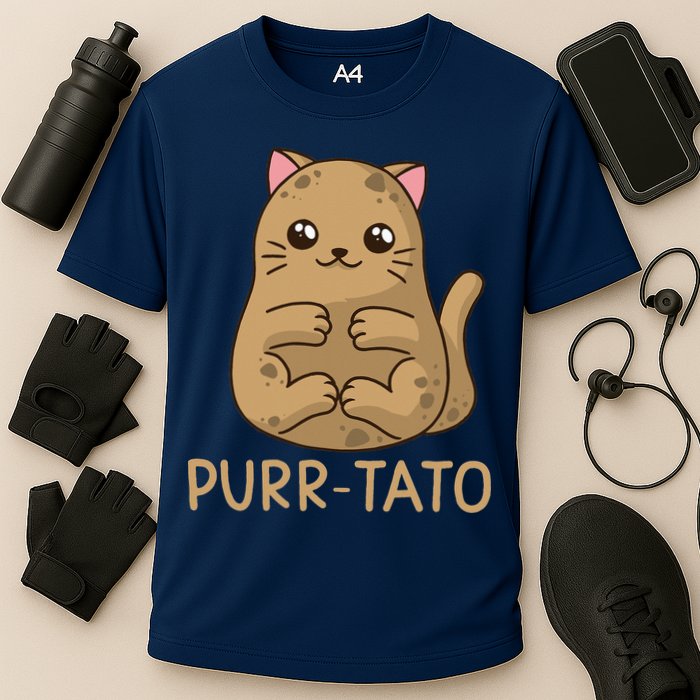Purrtato Cat Potato Cat Lover Idaho Potatoes Cooling Performance Crew T-Shirt