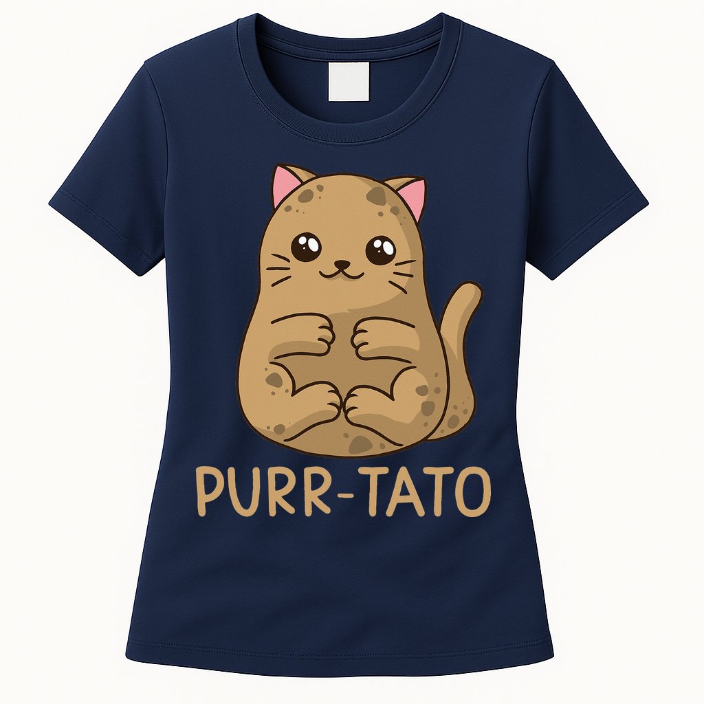 Purrtato Cat Potato Cat Lover Idaho Potatoes Womens T-Shirt