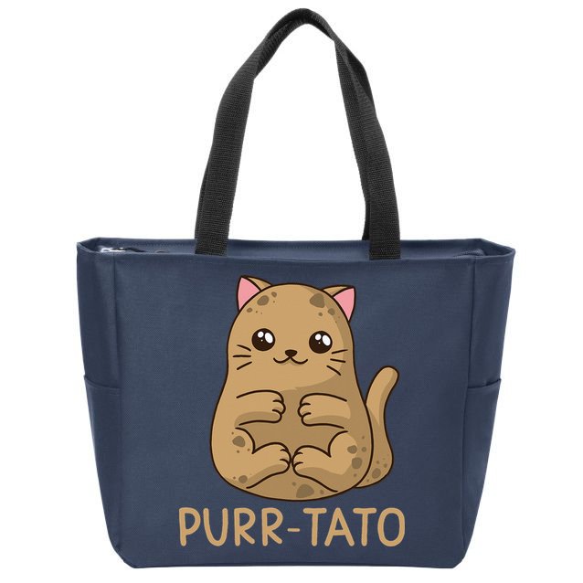 Purrtato Cat Potato Cat Lover Idaho Potatoes Zip Tote Bag