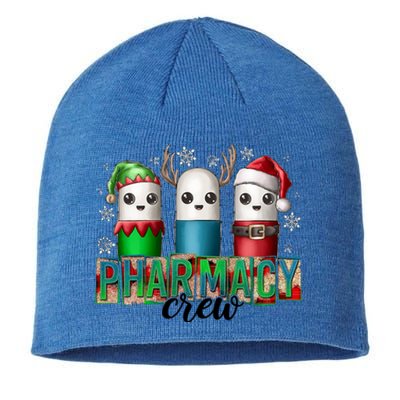 Pharmacy Crew Pharmacy Pill Merry Christmas Nurse Lover Cool Gift Sustainable Beanie