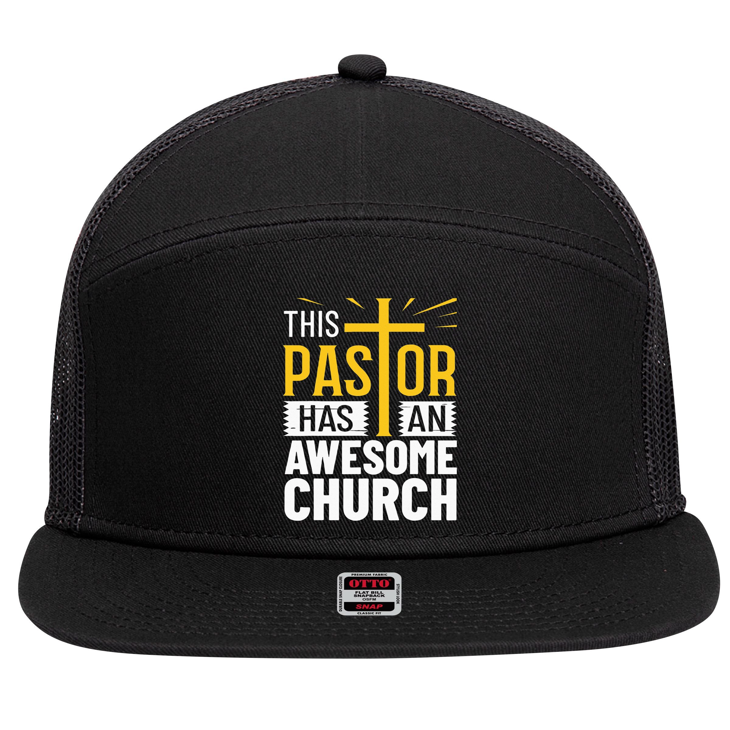 Pastor Costume Pastoring This Pastor Has An Awesome Church 7 Panel Mesh Trucker Snapback Hat