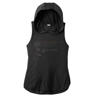 Python Code Programming Syntax Computer Geek Ladies PosiCharge Tri-Blend Wicking Draft Hoodie Tank