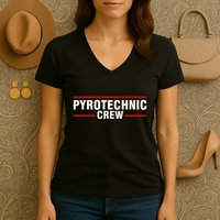 Pyrotechnic Crew Pyro Pyromaniac Fireworks Pyrotechnician Women's V-Neck T-Shirt