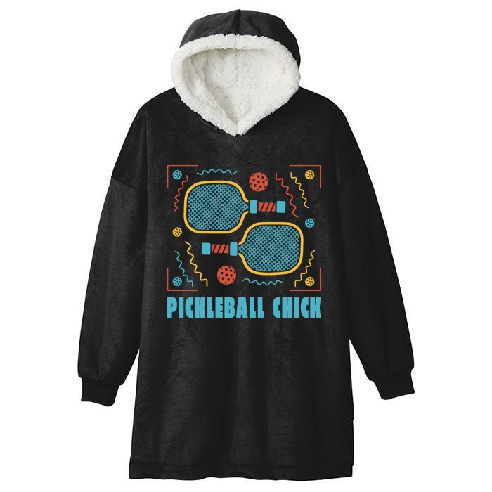 Pickleball Chick Hooded Wearable Blanket