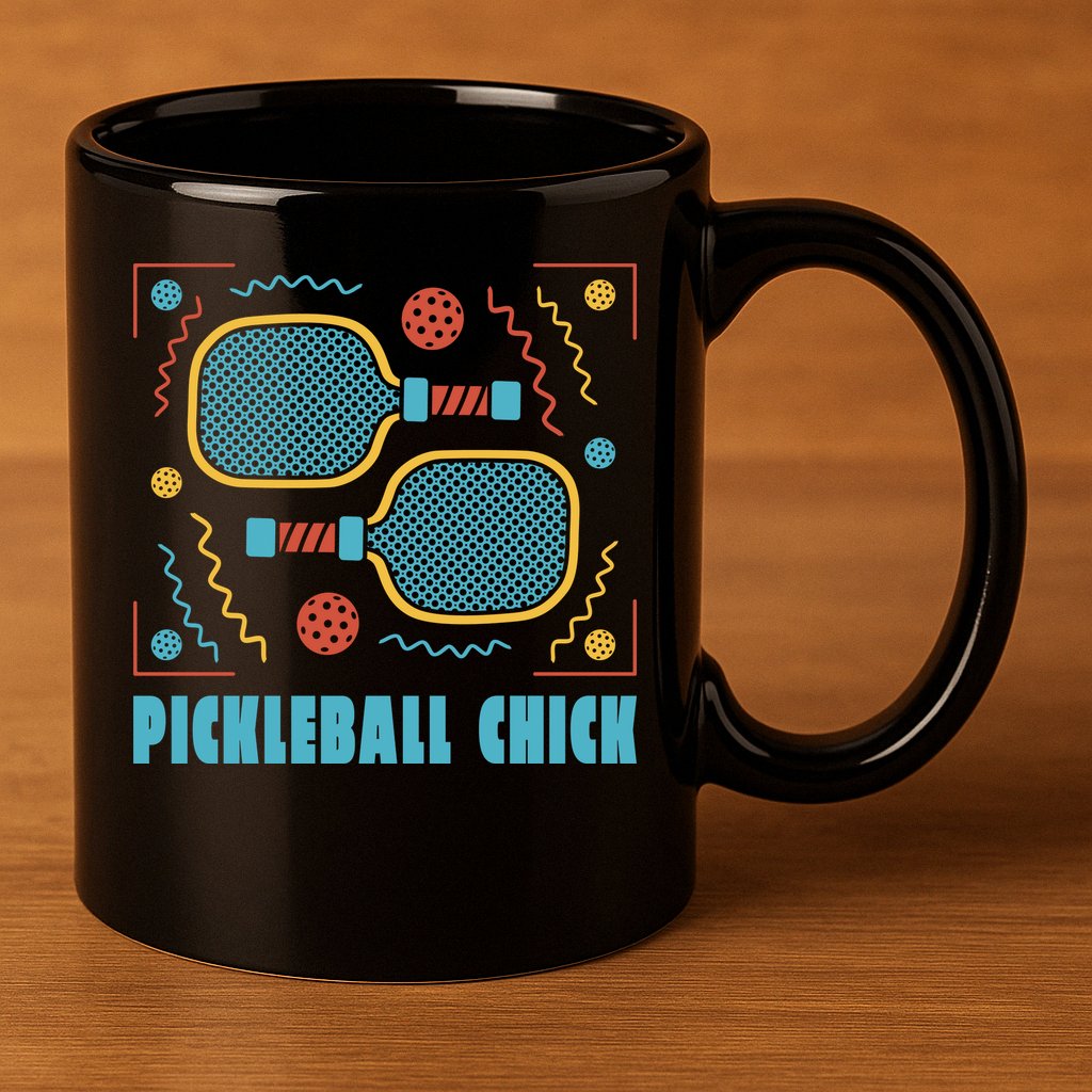 Pickleball Chick 11oz C Handle Ceramic Mug