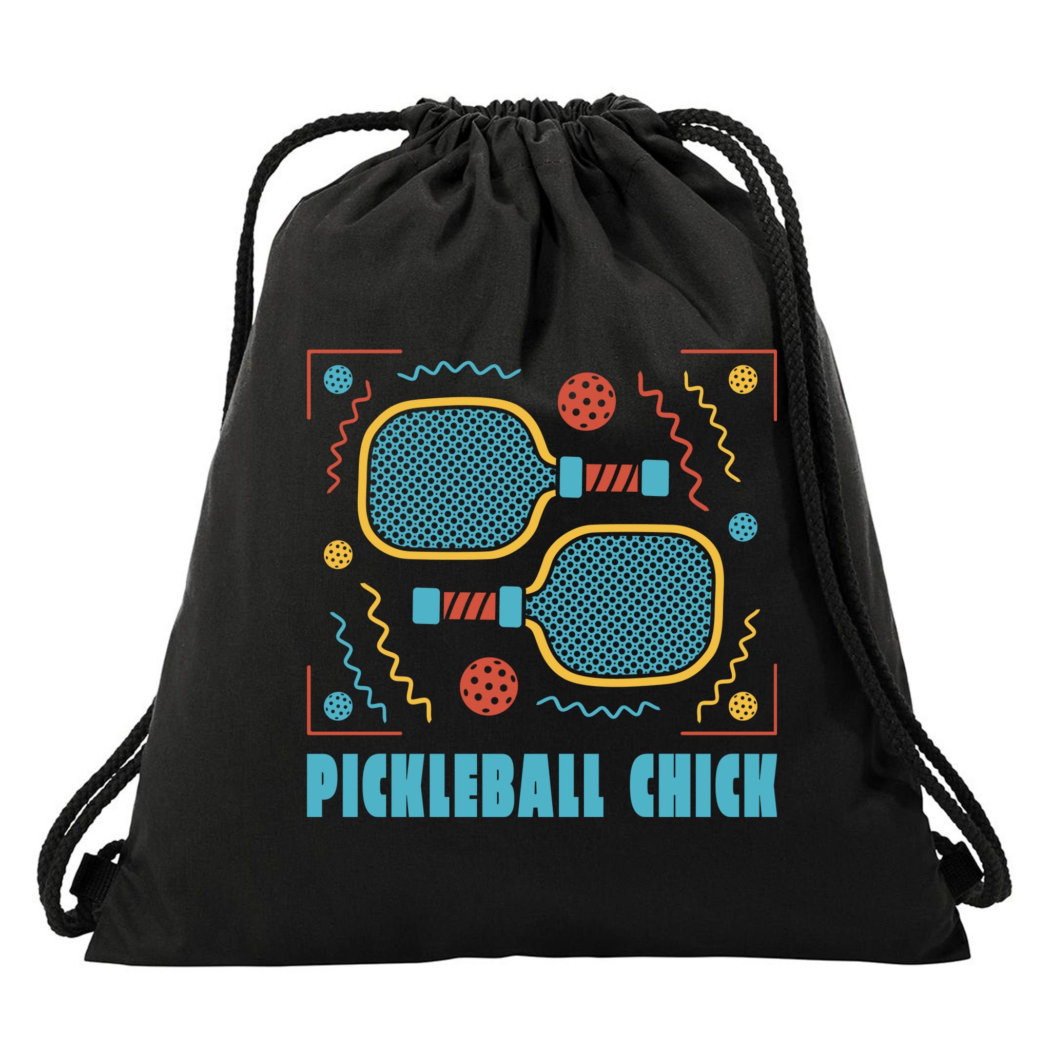 Pickleball Chick Drawstring Bag