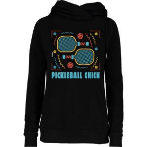 Pickleball Chick Womens Funnel Neck Pullover Hood