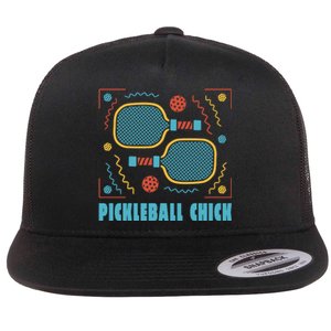 Pickleball Chick Flat Bill Trucker Hat