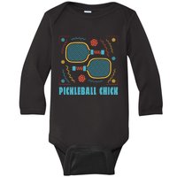 Pickleball Chick Baby Long Sleeve Bodysuit