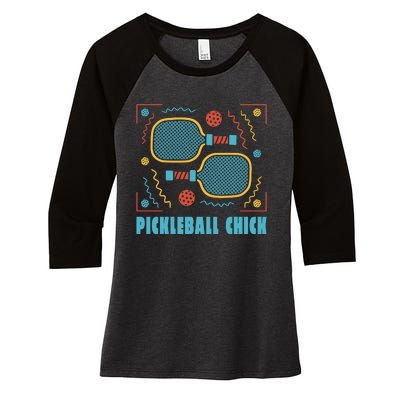 Pickleball Chick Women's Tri-Blend 3/4-Sleeve Raglan Shirt