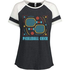 Pickleball Chick Enza Ladies Jersey Colorblock Tee