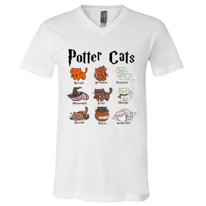 Potter Cats V-Neck T-Shirt