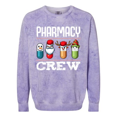 Pharmacy Crew Pills Christmas Pharmacist Medicine Funny Gift Colorblast Crewneck Sweatshirt