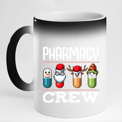 Pharmacy Crew Pills Christmas Pharmacist Medicine Funny Gift 11oz Black Color Changing Mug