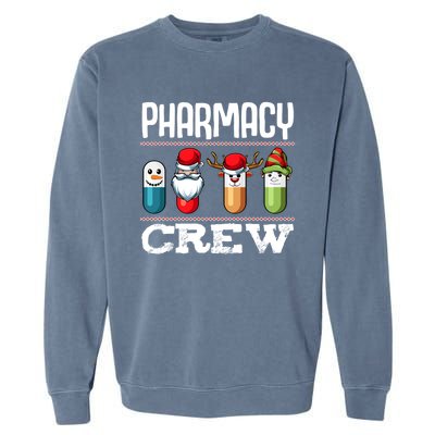 Pharmacy Crew Pills Christmas Pharmacist Medicine Funny Gift Garment-Dyed Sweatshirt