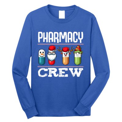 Pharmacy Crew Pills Christmas Pharmacist Medicine Funny Gift Long Sleeve Shirt