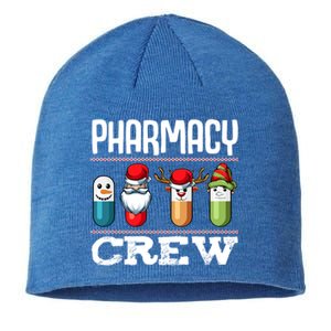 Pharmacy Crew Pills Christmas Pharmacist Medicine Funny Gift Sustainable Beanie