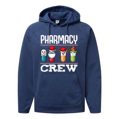 Pharmacy Crew Pills Christmas Pharmacist Medicine Funny Gift Performance Fleece Hoodie