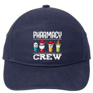 Pharmacy Crew Pills Christmas Pharmacist Medicine Funny Gift 7-Panel Snapback Hat