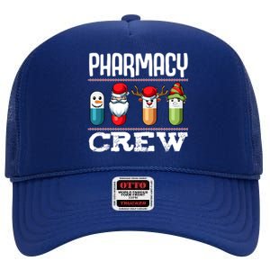 Pharmacy Crew Pills Christmas Pharmacist Medicine Funny Gift High Crown Mesh Back Trucker Hat