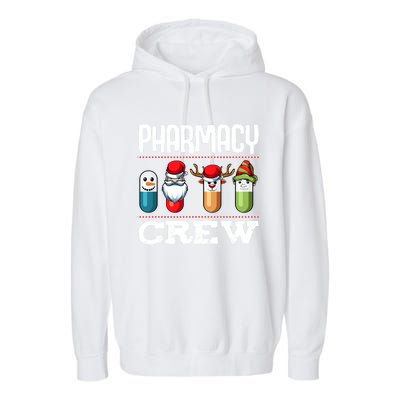 Pharmacy Crew Pills Christmas Pharmacist Medicine Funny Gift Garment-Dyed Fleece Hoodie