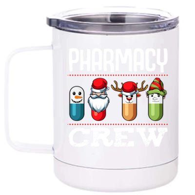 Pharmacy Crew Pills Christmas Pharmacist Medicine Funny Gift 12 oz Stainless Steel Tumbler Cup