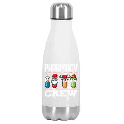 Pharmacy Crew Pills Christmas Pharmacist Medicine Funny Gift Stainless Steel Insulated Water Bottle