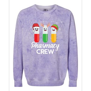 Pharmacy Crew Pills Merry Christmas Santa Funny Pharmacist Gift Colorblast Crewneck Sweatshirt